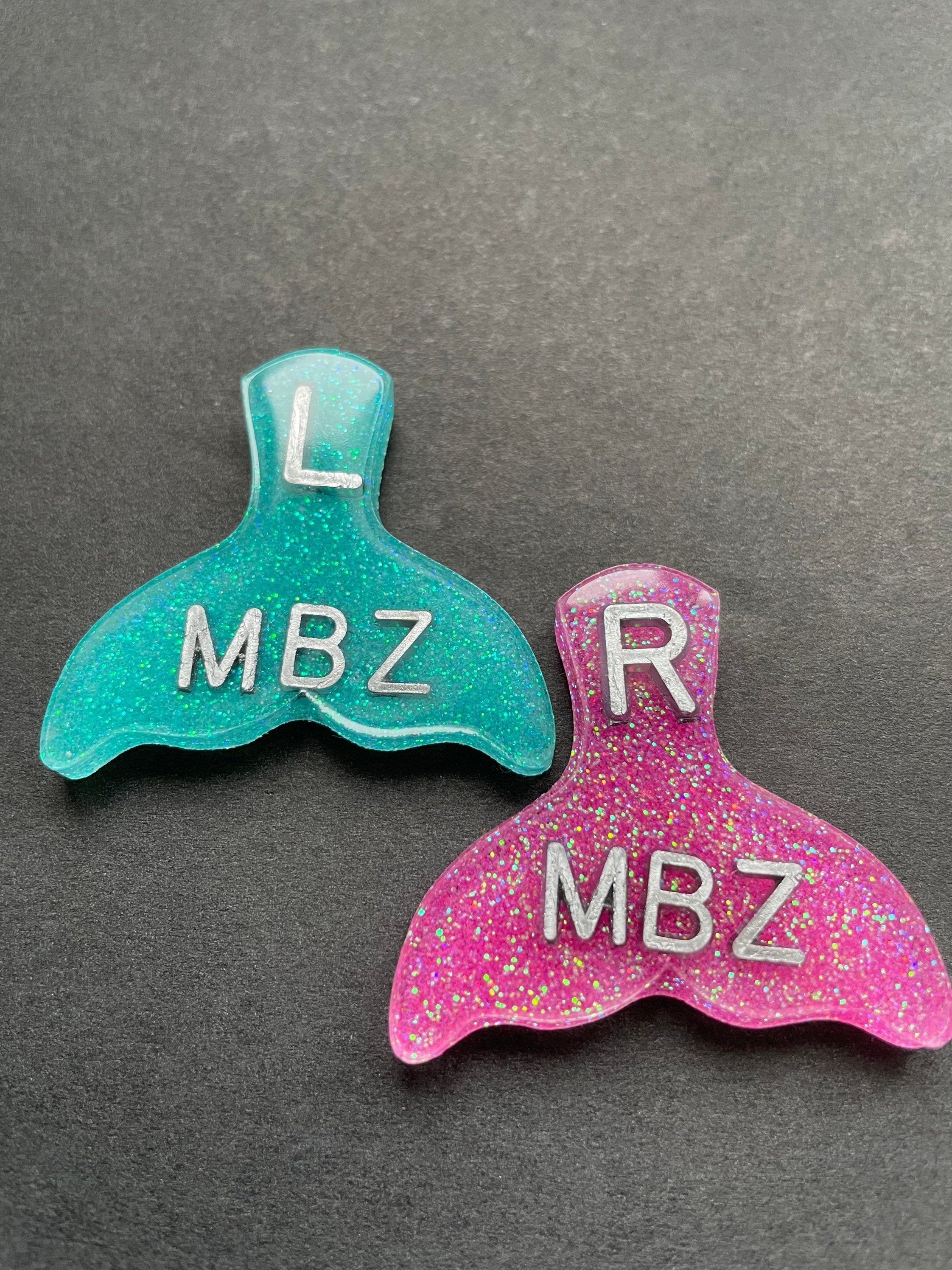 Whale Tail, Mermaid Tail, Xray Markers, With Initials, Glitter