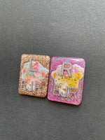 Cheetah / Leopard Xray Markers, With 2 or 3 Initials, Glitter, Rectangle, Animal Print, Floral