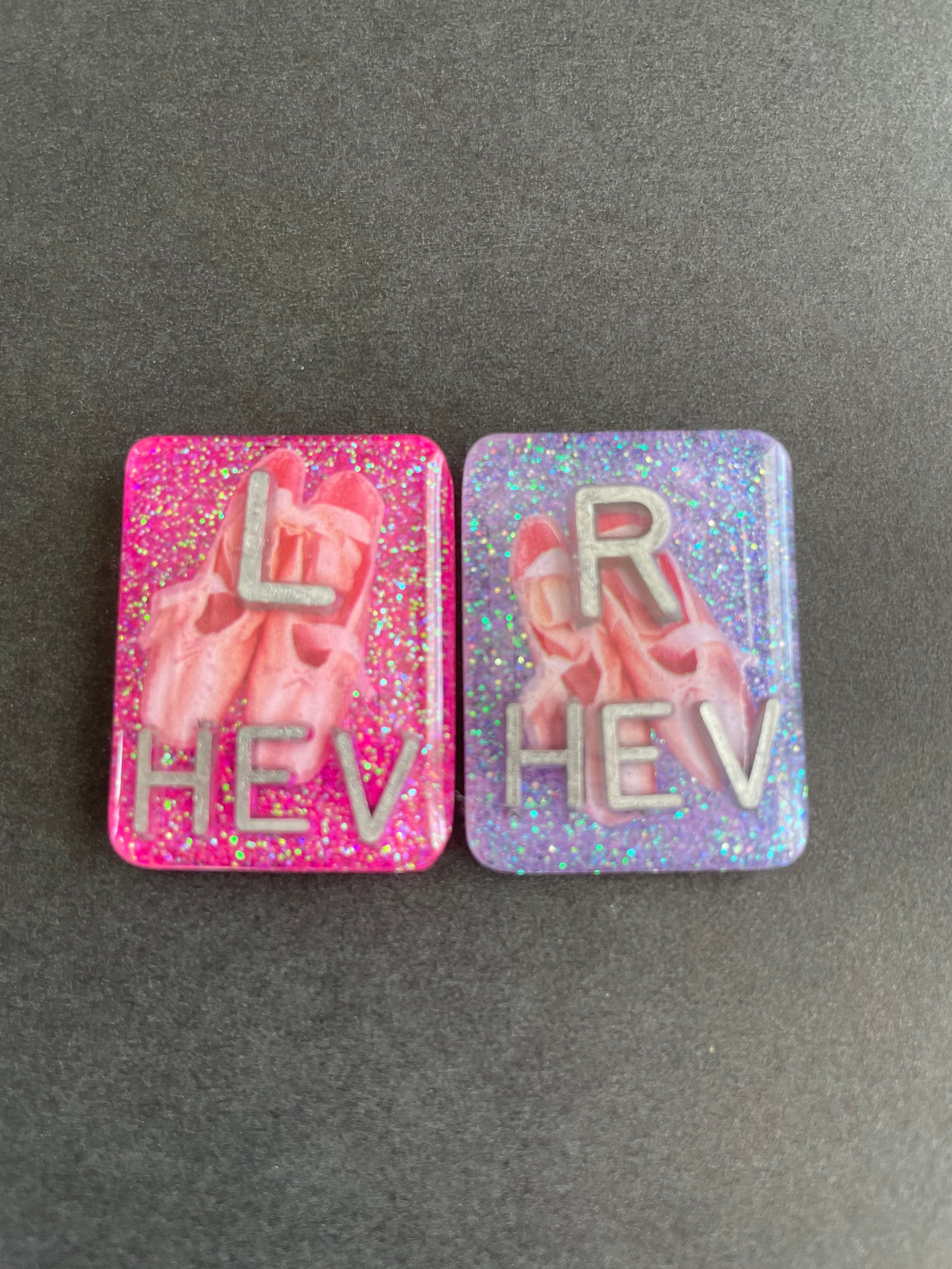 Ballet Slippers Xray Markers, With 2 or 3 Initials, Rectangle, Glitter, Dance