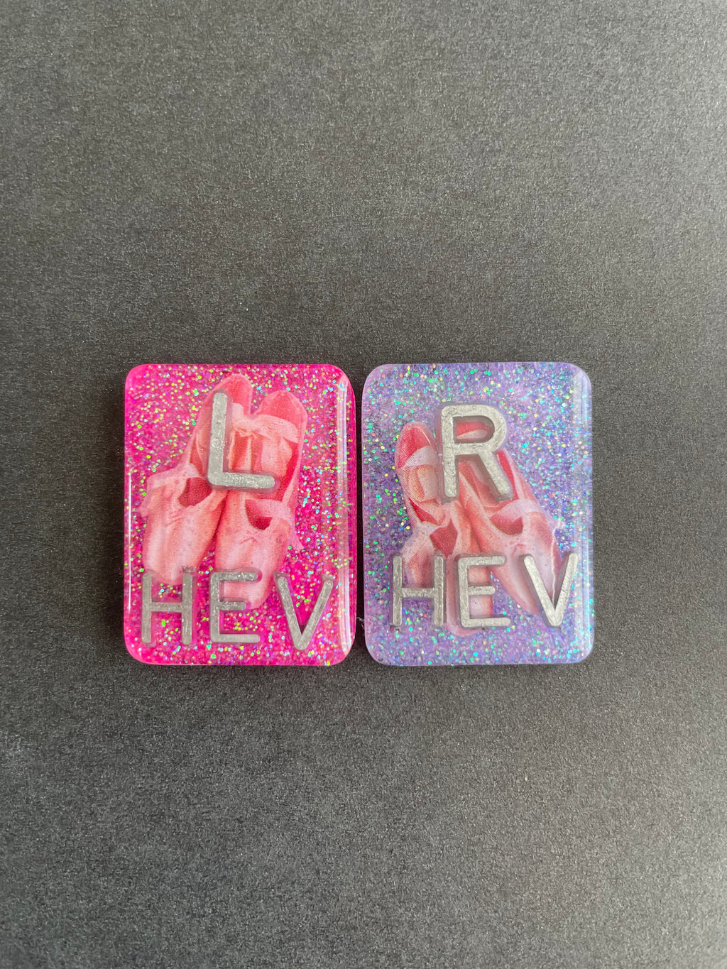 Ballet Slippers Xray Markers, With 2 or 3 Initials, Rectangle, Glitter, Dance