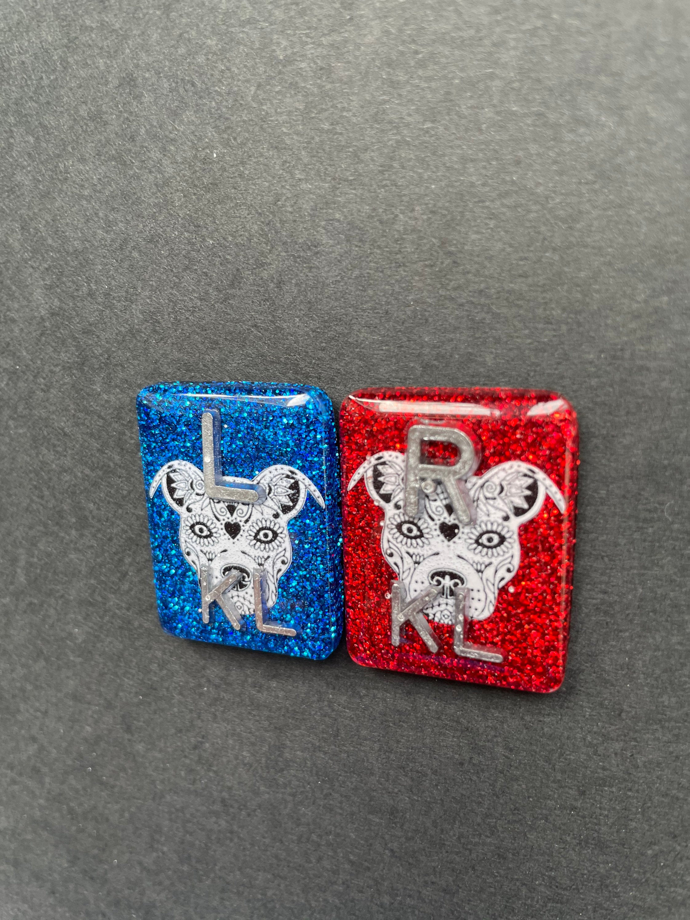 Pit Bull Sugar Skull Xray Markers, With 2 or 3 Initials, Rectangle, Glitter, Pitbull