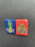 Pineapple & Palm Leaf Xray Markers, With 2 or 3 Initials, Rectangle, Glitter, Summer Vibes