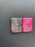 Pink Leopard Xray Markers, With 2 or 3 Initials, Glitter, Rectangle, Animal Print, Cheetah