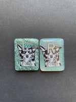 Border Collie Xray Markers, With 2 or 3 Initials, Rectangle, Glitter, Dog