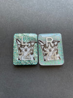 Border Collie Xray Markers, With 2 or 3 Initials, Rectangle, Glitter, Dog