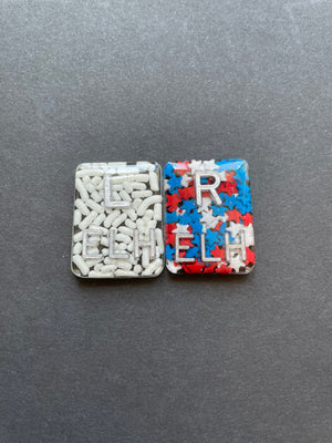 Patriotic Sprinkle Xray Markers, Rectangle, Red White and Blue, American Flag, Stars