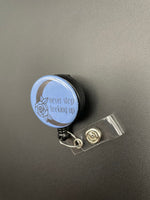 Never Stop Looking Up Retractable Badge Holder, Moon, Rose, Night Sky, Crescent Moon, Celestial, Reel