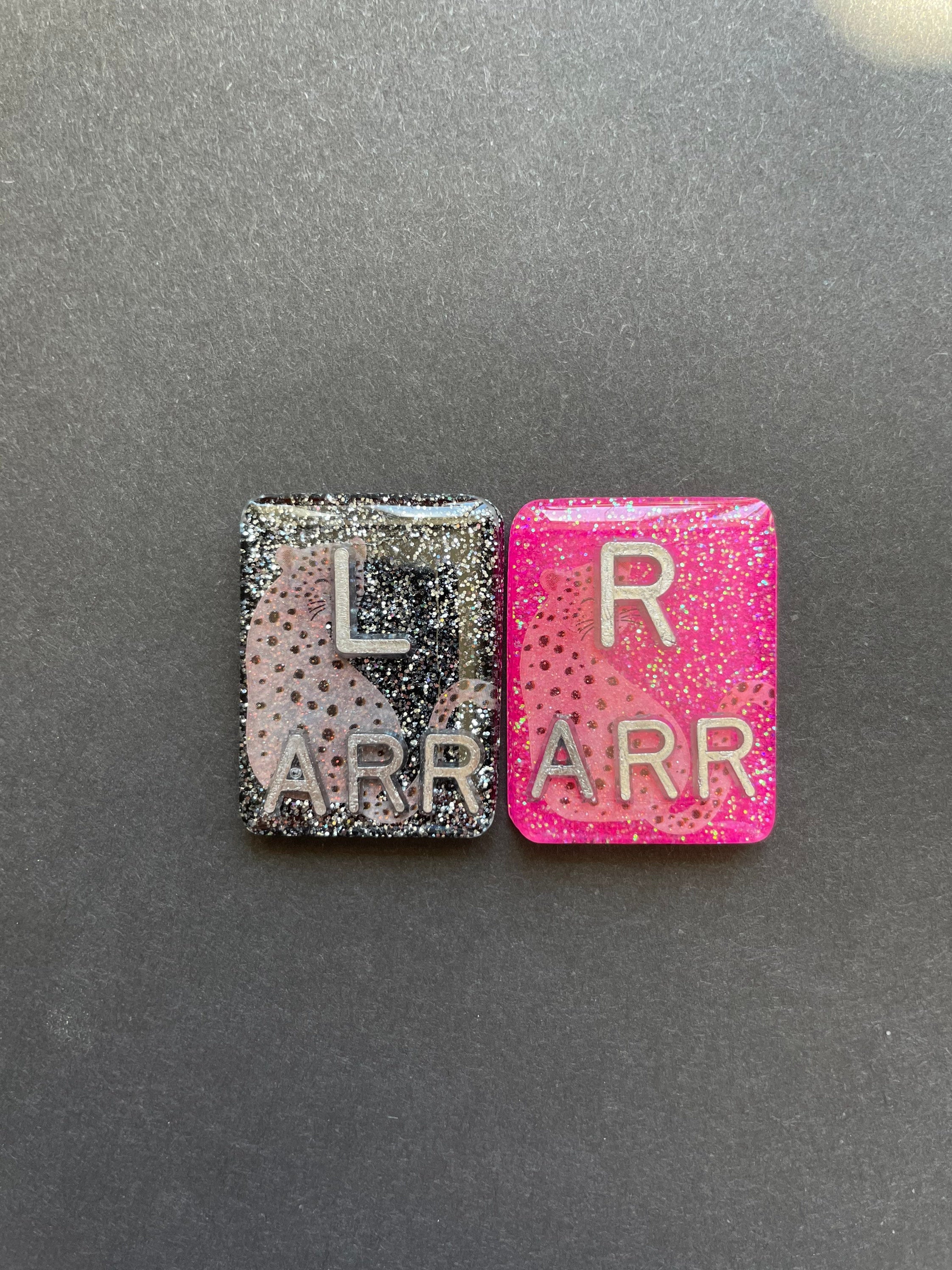 Pink Leopard Xray Markers, With 2 or 3 Initials, Glitter, Rectangle, Animal Print, Cheetah