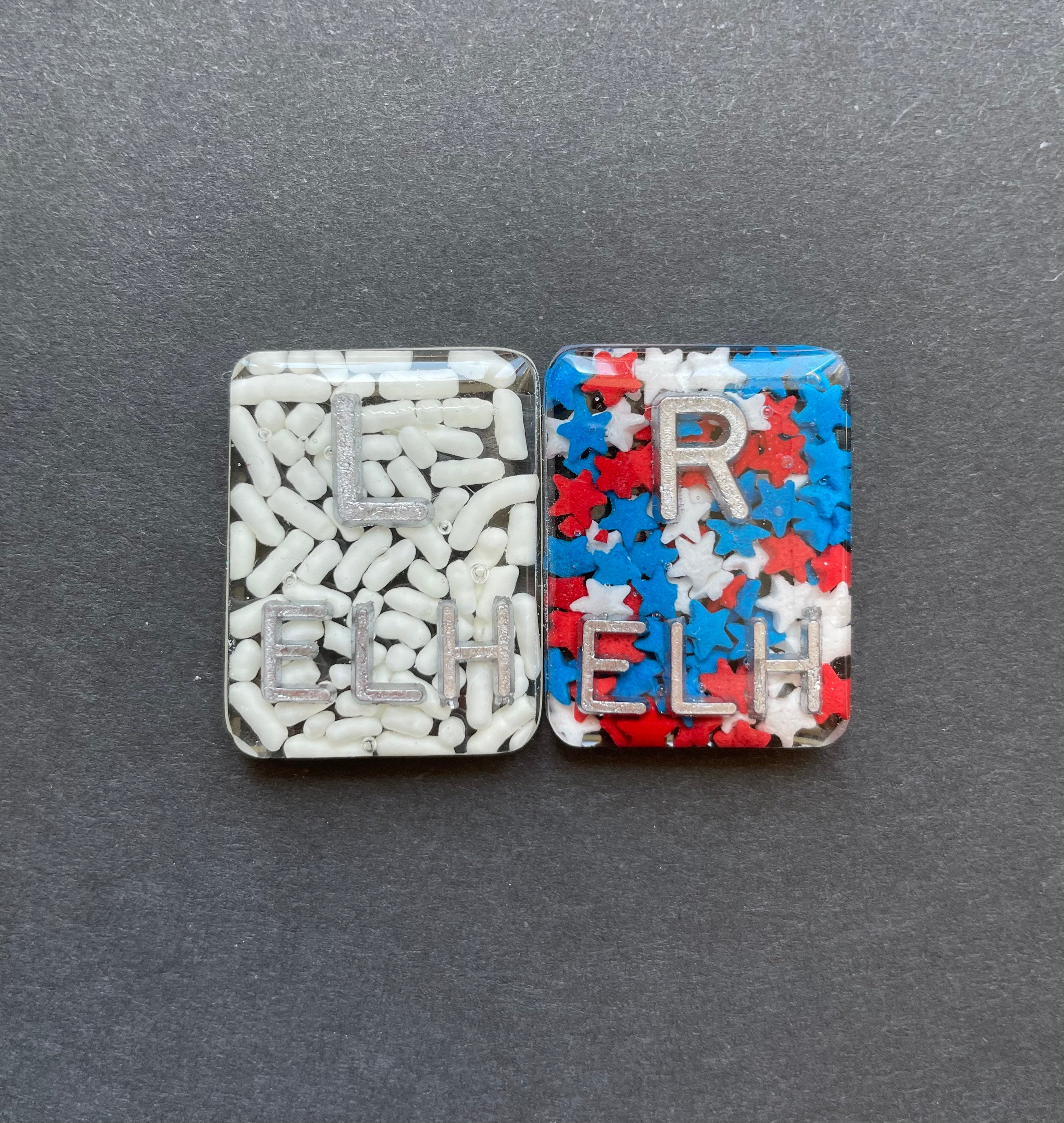 Patriotic Sprinkle Xray Markers, Rectangle, Red White and Blue, American Flag, Stars