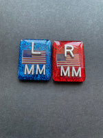 American Flag Xray Markers, Rectangle, Red White and Blue, Patriotic, Stars and Stripes