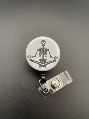 Yoga Skeleton, Badge Holder, Retractable ID Badge Reel, Mediate, Meditation, Yogi