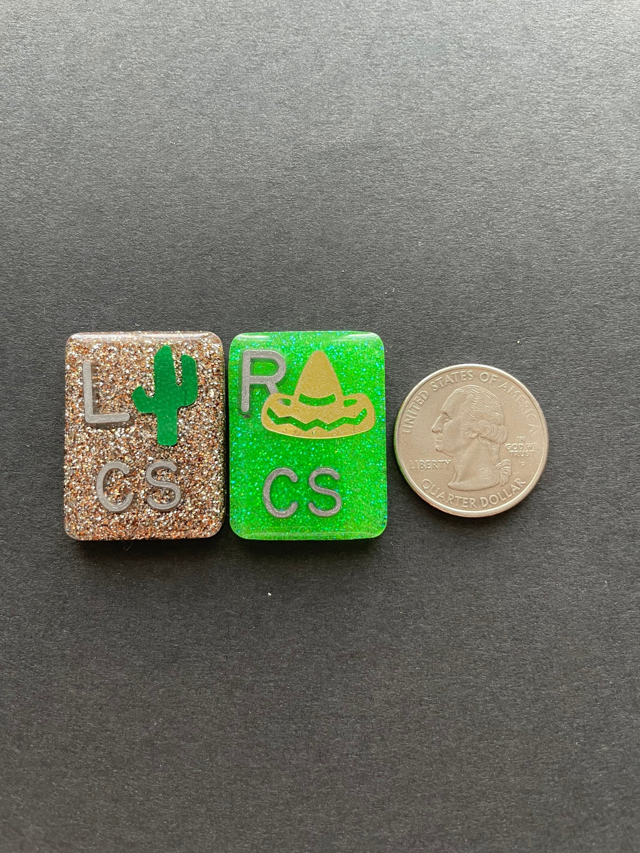 Fiesta Xray Markers, Cactus, Sombrero, Mexican, Xray Markers, 2 or 3 Initials, Glitter, Rectangle