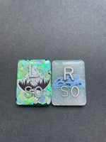 Mountain and Sea Xray Markers, With 2 or 3 Initials, Large Rectangle, Glitter, Ocean, Nature, Waves