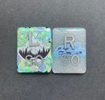 Mountain and Sea Xray Markers, With 2 or 3 Initials, Large Rectangle, Glitter, Ocean, Nature, Waves