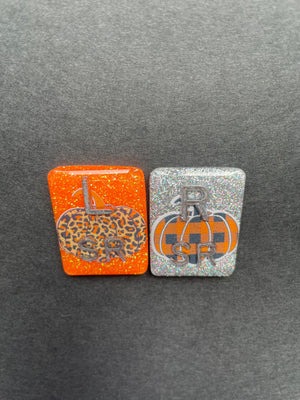 Cute Pumpkin Xray Markers, With 2 or 3 Initials, Large Rectangle, Pumpkin, Cheetah Print, Plaid, Halloween, Autumn, Orange, Fall