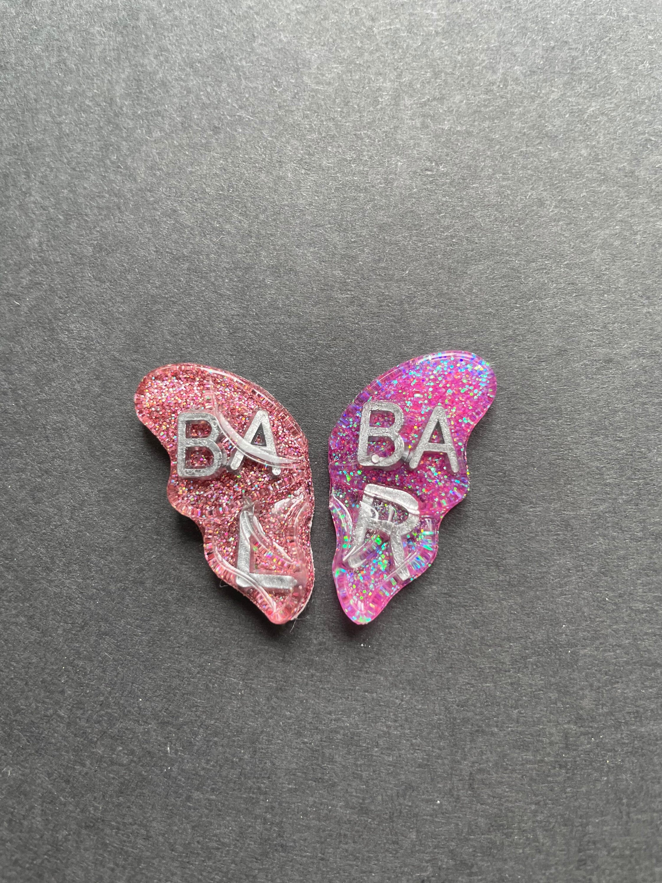 Butterfly Xray Markers, Small, Glitter, Split Butterfly, Cute, 2 Initials