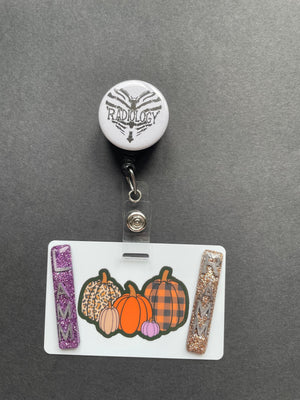 Pumpkin Xray Marker Holder, Fall, Autumn, PVC, ID Badge