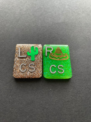 Fiesta Xray Markers, Cactus, Sombrero, Mexican, Xray Markers, 2 or 3 Initials, Glitter, Rectangle