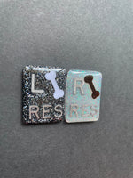 Bone Xray Markers, With 2 or 3 Initials, Rectangle, Glitter