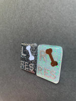 Bone Xray Markers, With 2 or 3 Initials, Rectangle, Glitter