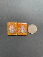 Penguin Xray Markers, Rectangle, Glitter, With 2 or 3 Initials, Emperor