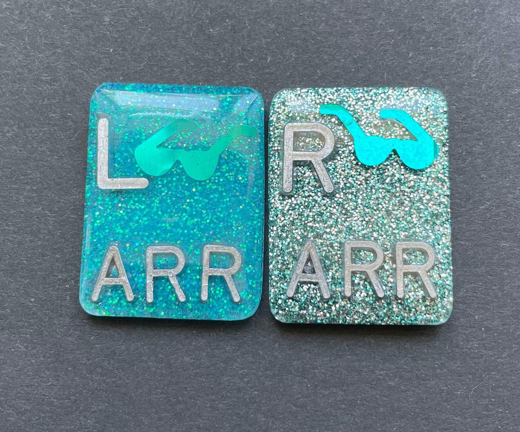 Sunglasses Xray Markers, With 2 or 3 Initials, Rectangle, Glitter, Summer, Shades