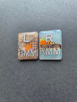 Fall Xray Markers, With 2 or 3 Initials, Large Rectangle, Pumpkin, Truck, Halloween, Autumn, Orange