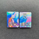 Oil Spill Xray Markers, With 2 or 3 Initials, Large Rectangle, Glitter, Colorful
