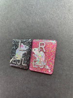 Mice Xray Markers, With 2 or 3 Initials, Rectangle, Glitter, Mouse