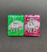 Camper Xray Markers, With 2 or 3 Initials, Large Rectangle, Glitter, Camping, Nature, RV