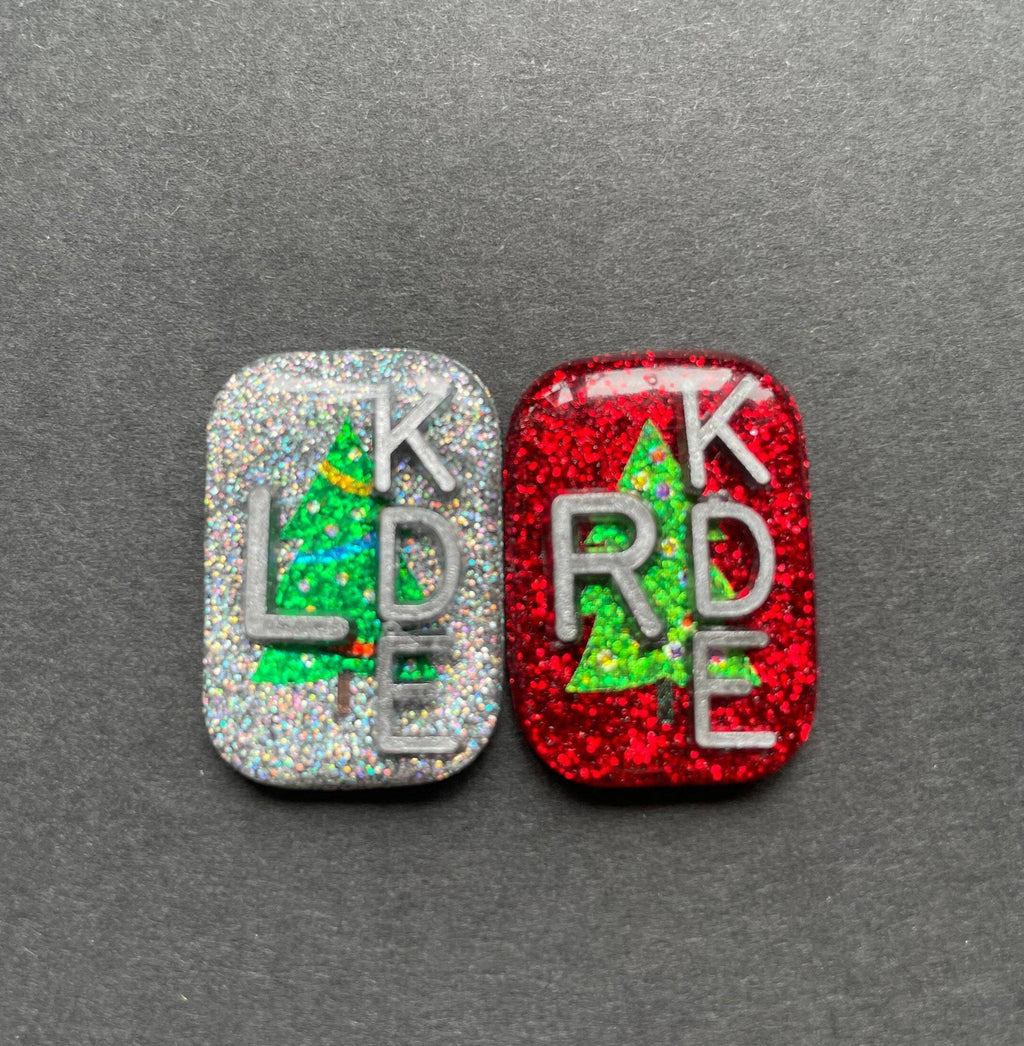 Christmas Tree Xray Markers, With 2 or 3 Initials, Christmas Xray Markers, Holiday Xray Markers, Small Rectangle, Shimmer, Ornaments