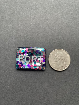 Portable Xray Marker, Port, Mobile, Large Rectangle, Glitter