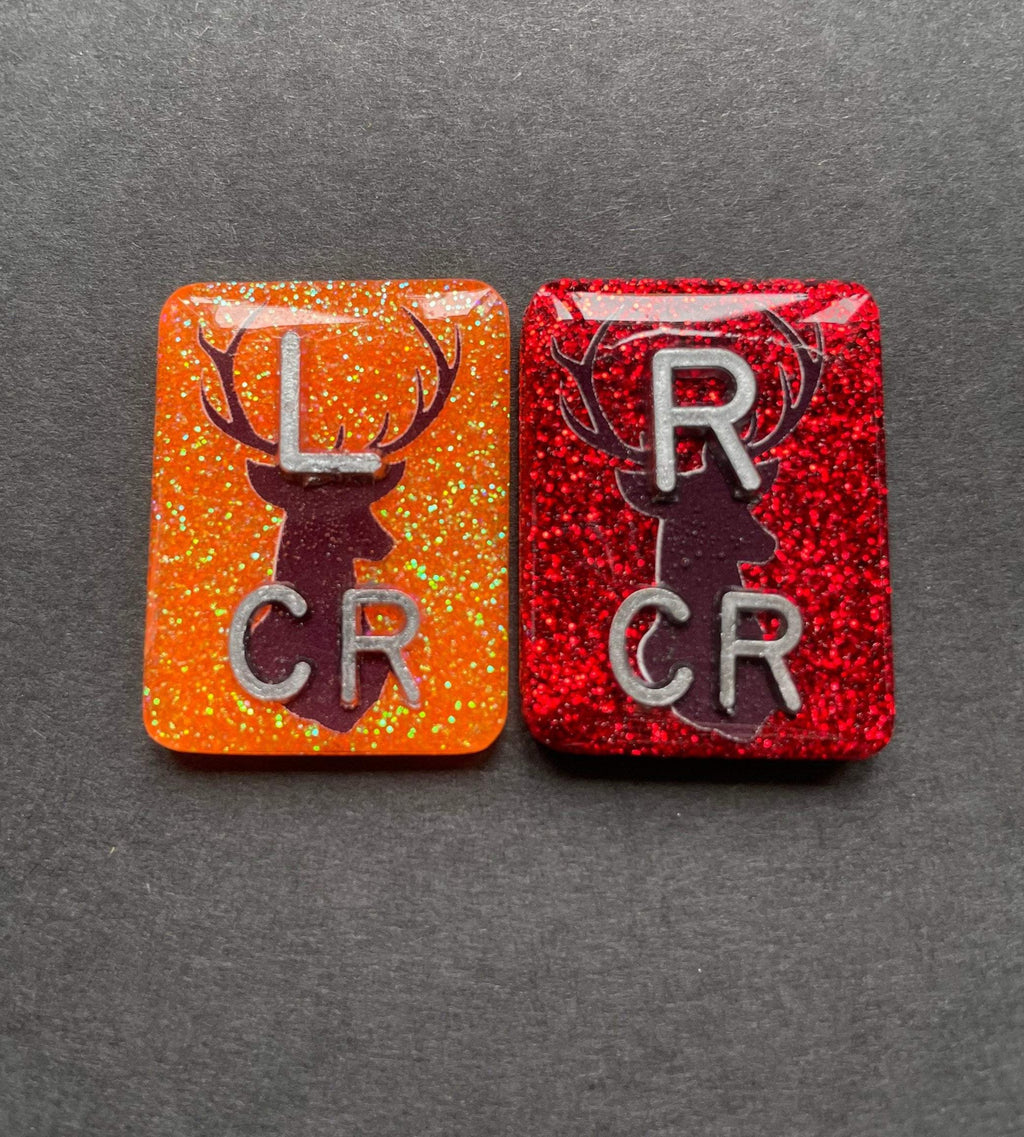 Deer Xray Markers, Antler, Hunting, Animal Xray Markers, 2 or 3 Initials, Rectangle