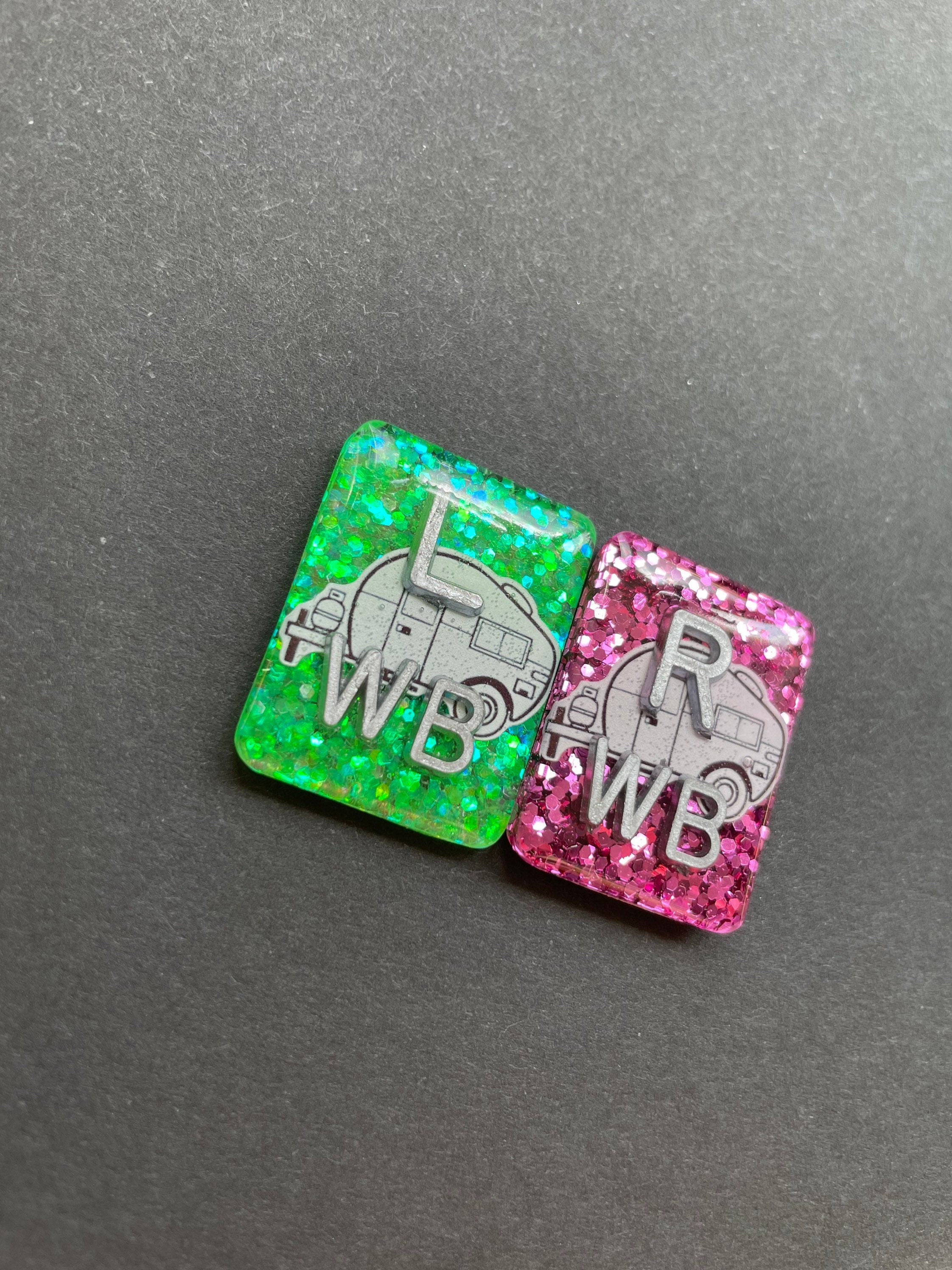 Camper Xray Markers, With 2 or 3 Initials, Large Rectangle, Glitter, Camping, Nature, RV