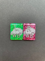 Camper Xray Markers, With 2 or 3 Initials, Large Rectangle, Glitter, Camping, Nature, RV