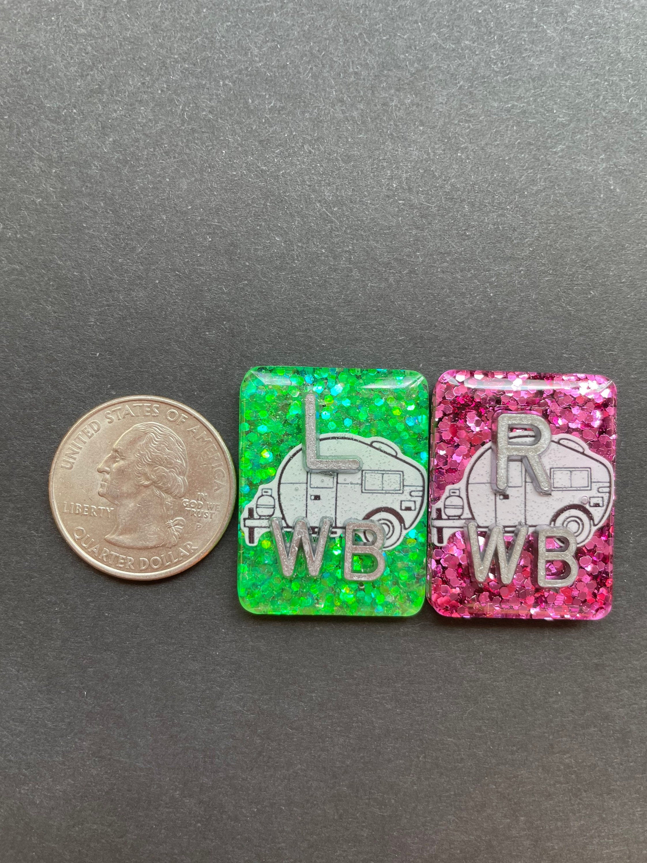 Camper Xray Markers, With 2 or 3 Initials, Large Rectangle, Glitter, Camping, Nature, RV