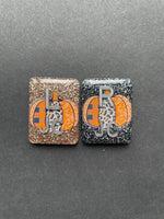 Pretty Pumpkin Xray Markers, With 2 or 3 Initials, Large Rectangle, Pumpkin, Cheetah Print, Halloween, Autumn, Orange, Thanksgiving, Plaid