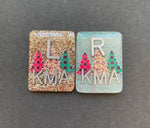 Christmas Tree Xray Markers, With 2 or 3 Initials, Holiday, Rectangle, Glitter, Buffalo Plaid, Cheetah