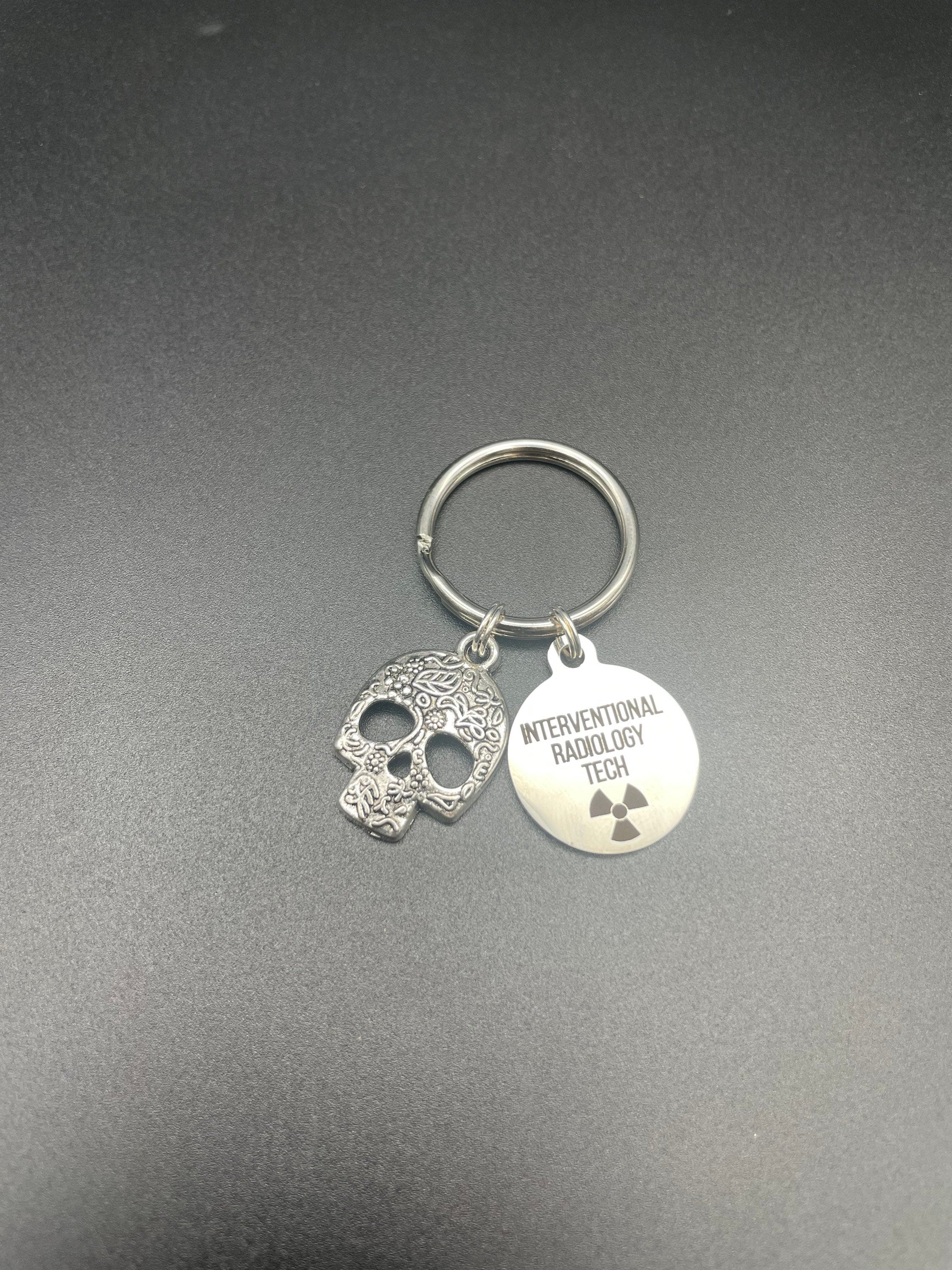 Interventional Radiology Tech Keychain, Radiology, Graduation, Skeleton, Rad Tech, Caduceus, Gift, IR