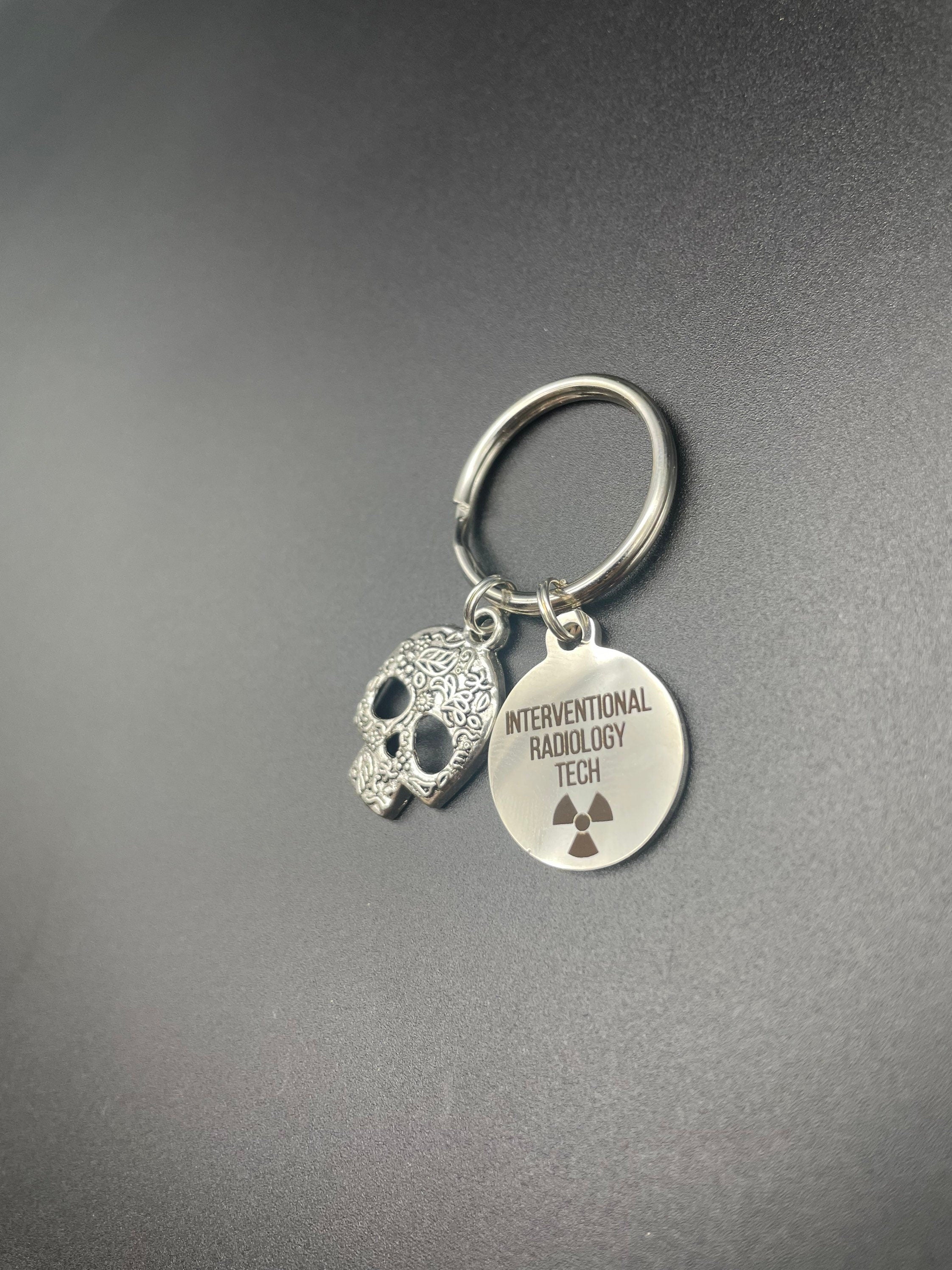 Interventional Radiology Tech Keychain, Radiology, Graduation, Skeleton, Rad Tech, Caduceus, Gift, IR