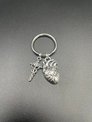 Heart & Medical Caduceus Keychain, Medical, Cardiologist, Anatomy