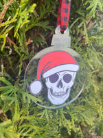 Skull with Santa Hat, Christmas, Ornament, Skull, When You're Dead Inside But It's Christmas, 2021, Buffalo Plaid, Red