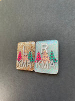 Christmas Tree Xray Markers, With 2 or 3 Initials, Holiday, Rectangle, Glitter, Buffalo Plaid, Cheetah