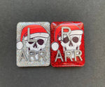 Skull & Santa Hat Xray Markers, With 2 or 3 Initials, Christmas Xray Markers, Rectangle, Glitter