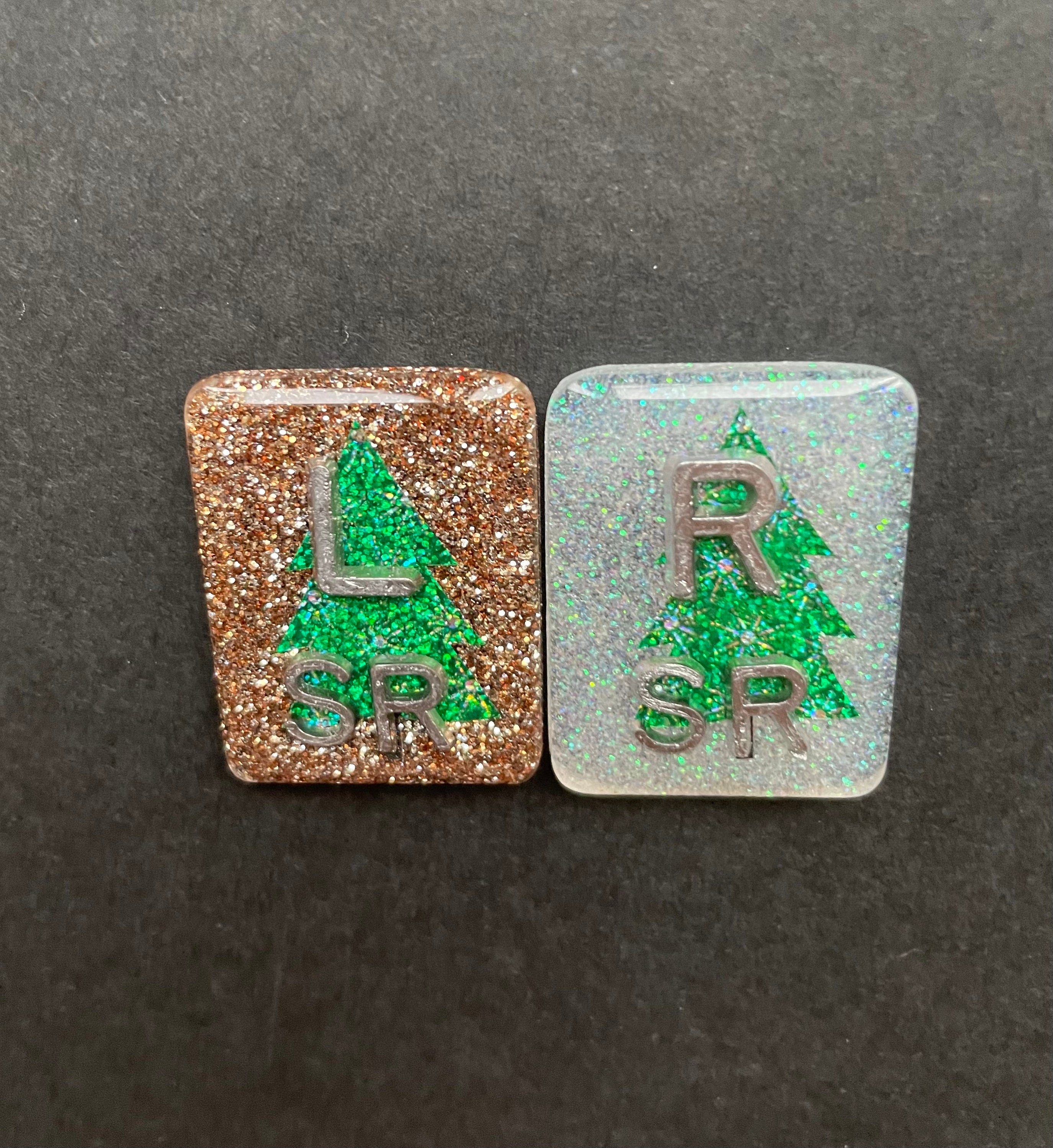 Christmas Tree Xray Markers, With 2 or 3 Initials, Christmas Xray Markers, Holiday, Large Rectangle, Shimmer, Ornaments