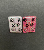 Scattered Paw Print Xray Markers, 2 or 3 Initials, Dog Lover, Pet, Animal, Large Rectangle, Glitter