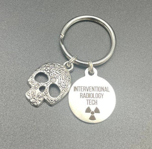 Interventional Radiology Tech Keychain, Radiology, Graduation, Skeleton, Rad Tech, Caduceus, Gift, IR