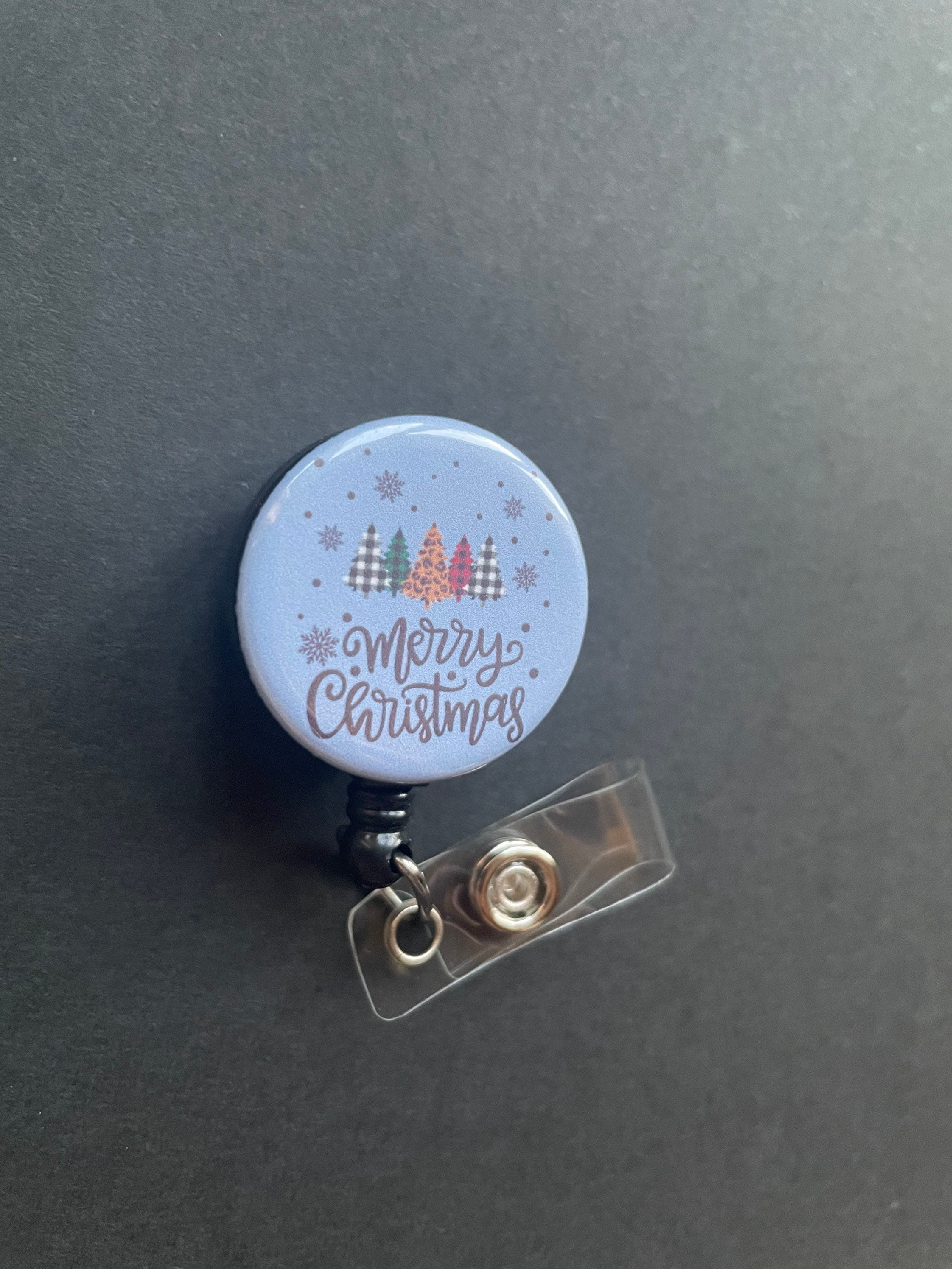 Merry Christmas Badge Holder, Retractable ID Badge, Gift, Holiday, Cut –  Alisha Goes Crafty