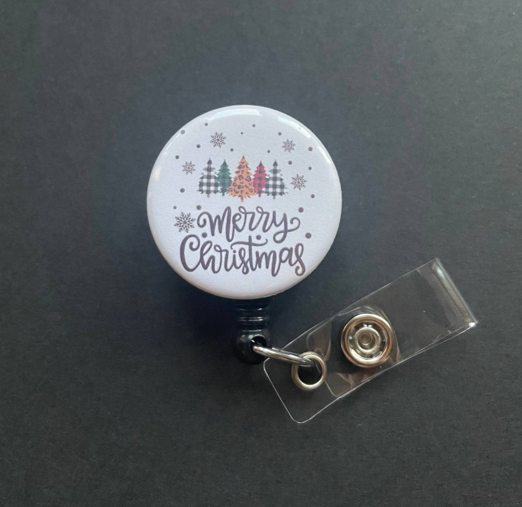 Merry Christmas Badge Holder, Retractable ID Badge, Gift, Holiday, Cut –  Alisha Goes Crafty