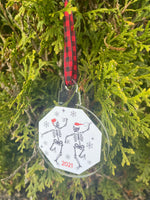 Dancing Skeletons, Christmas, Ornament, Skull, When You're Dead Inside But It's Christmas, 2021, Buffalo Plaid, Santa Hat